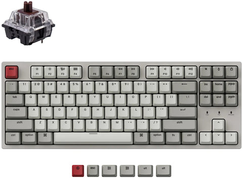 Keychron C1 TKL Gateron G Pro Brown Mechanical Keyboard Retro Colour