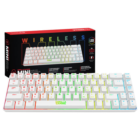 Gorilla Gaming Mini Wireless Mechanical Keyboard - White