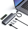 Satechi Usb-C Hybrid Multiport Adapter With Built-In Ssd Enclosure Space Gray