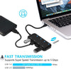 USB 3.0 Hub Splitter - 4 Port Ultra Slim Data Hub with Individual Power Switch and LED