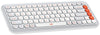 Logitech Pop Icon Keys Compact Bluetooth Wireless Keyboard Off White & Orange