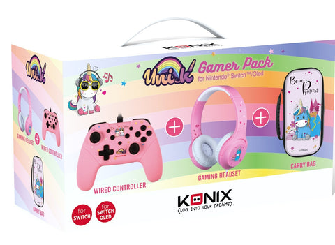 Konix Gamer Pack Nintendo Switch (Unicorn - Be a Princess) Headphones