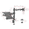 Gorilla Arms Steel Monitor Arm with Laptop Tray for 17”-32” Displays