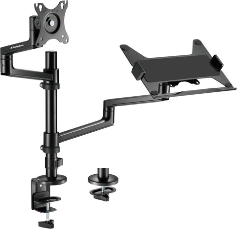 Gorilla Arms Premium Aluminum Articulating Monitor Arm with Laptop Tray - Black