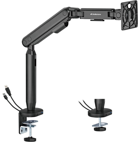 Gorilla Arms Flexy Spring-Assisted Monitor Arm with USB-A/USB-C Ports