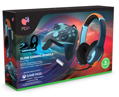PDP Rematch GLOW Advanced Wired Controller & AIirlite GLOW Wired Headset (Bundle)