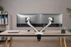 GORILLA ARMS 27"-35" Heavy-Duty Gas Spring Dual Arm with RGB Lighting for Flat and Curved Panels - White and Black