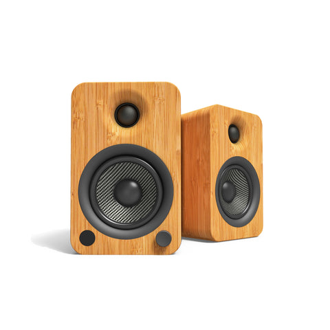 Kanto YU4 140W Powered Bluetooth Bookshelf Speakers with Bluetooth Pair - Bamboo