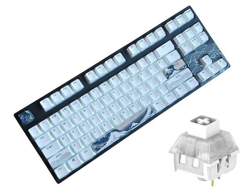 KBParadise V80 Kailh Box White TKL Hot Swappable Mechanical Keyboard Great Wave (Black)