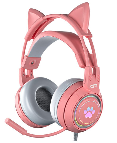 PowerPlay Cat RGB Gaming Headset (Pink)