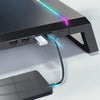 RGB Gaming Computer Monitor Stand Lifter with Drawer - Black