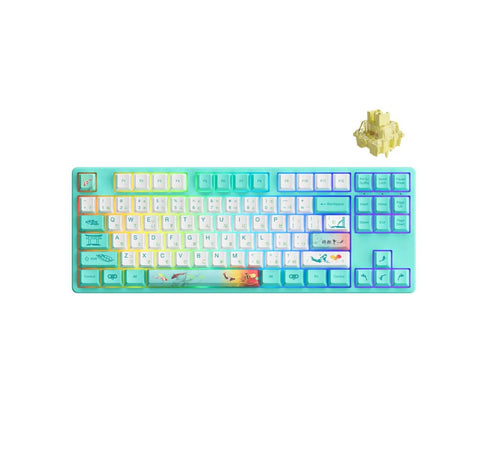 Akko: Monet’s Pond 5087S QMK/VIA Cream Yellow Pro Switch Mechanical Keyboard