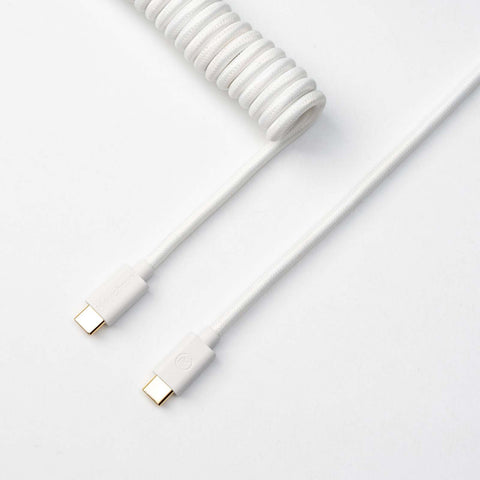 Keychron Coiled Type-C Cable-Straight - White