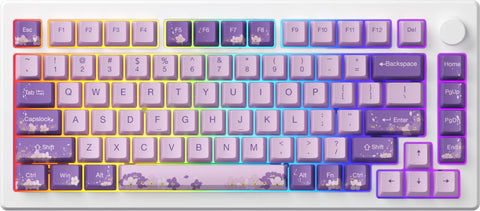 Akko MOD007-HE PC Purple Melody 75% Creamy Yellow Magnetic Wired Mechanical Keyboard